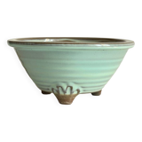 Vintage ceramic tripod pot and saucer