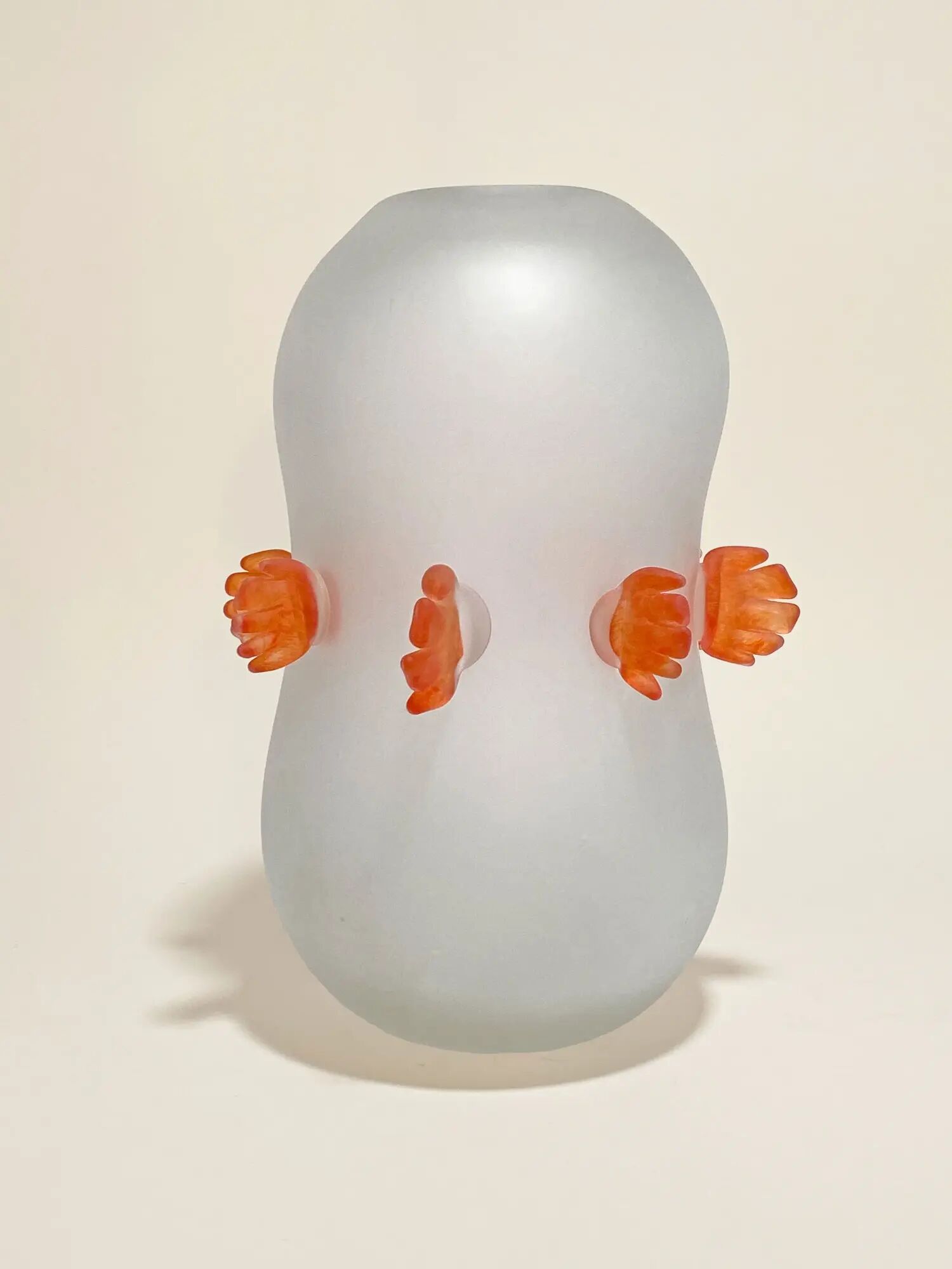Red hand vase