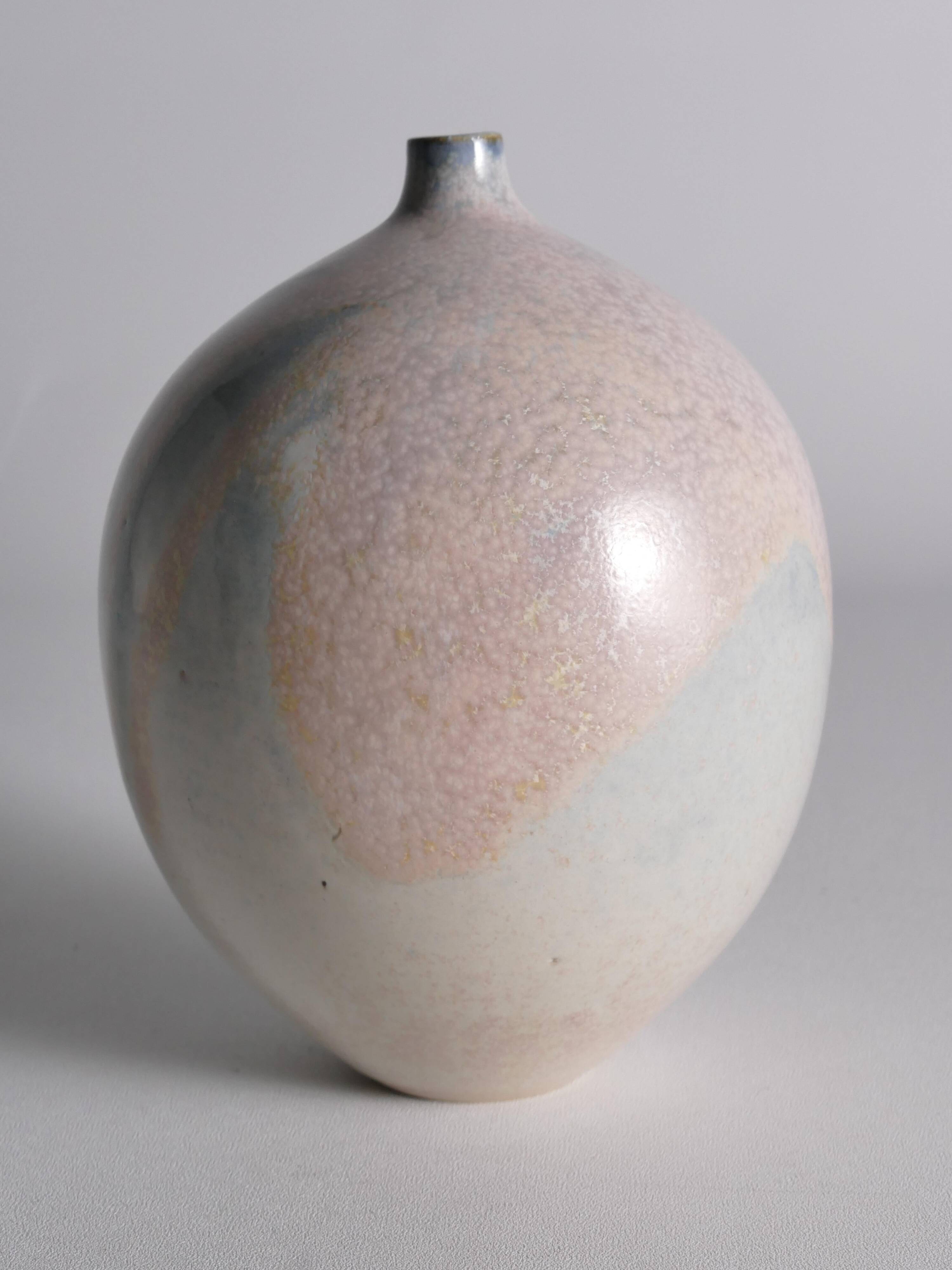 Vase en grès unique Bo Scullman, moderne scandinave, fin du 20e siècle