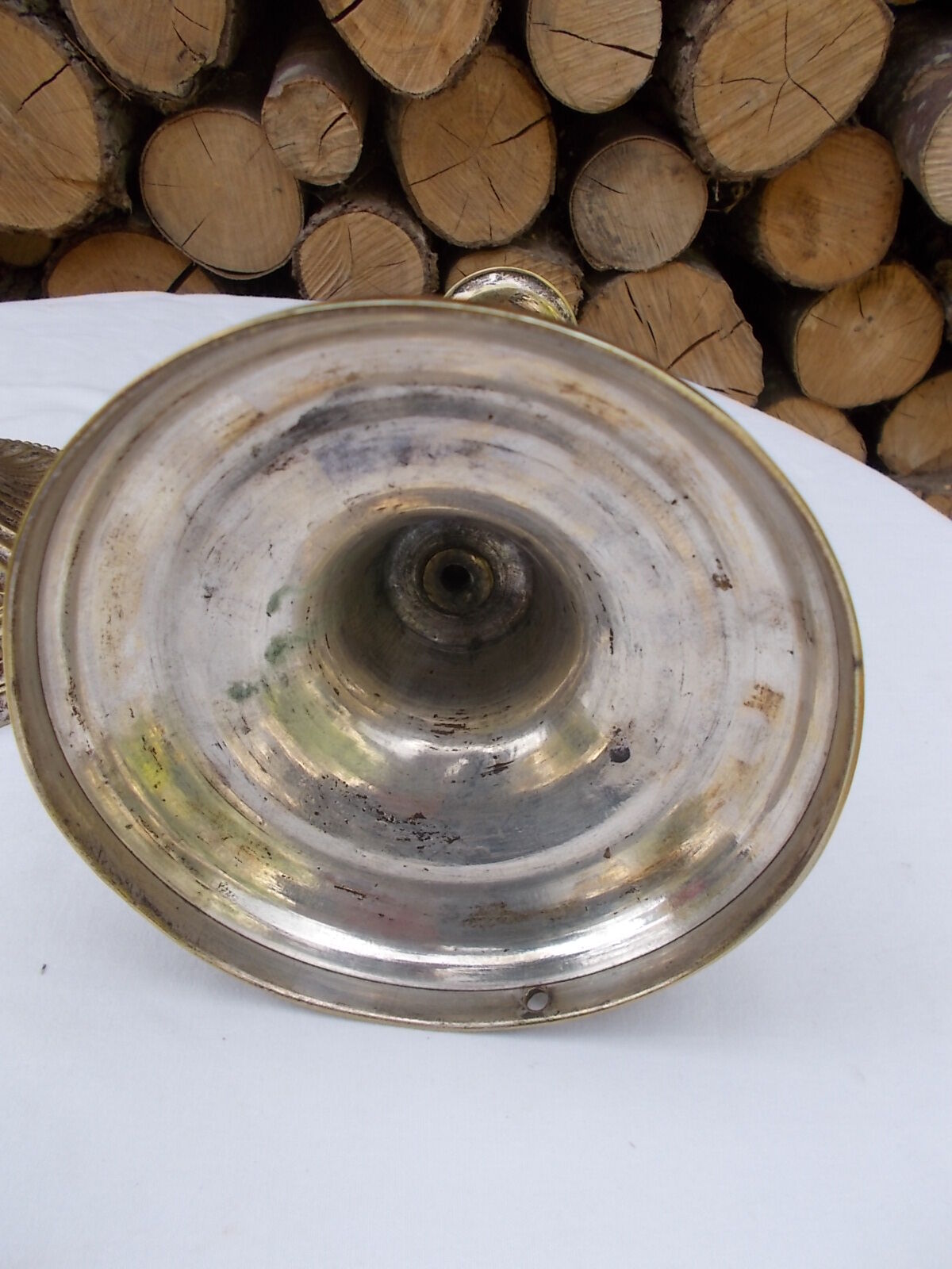 Pair of silver metal candlesticks