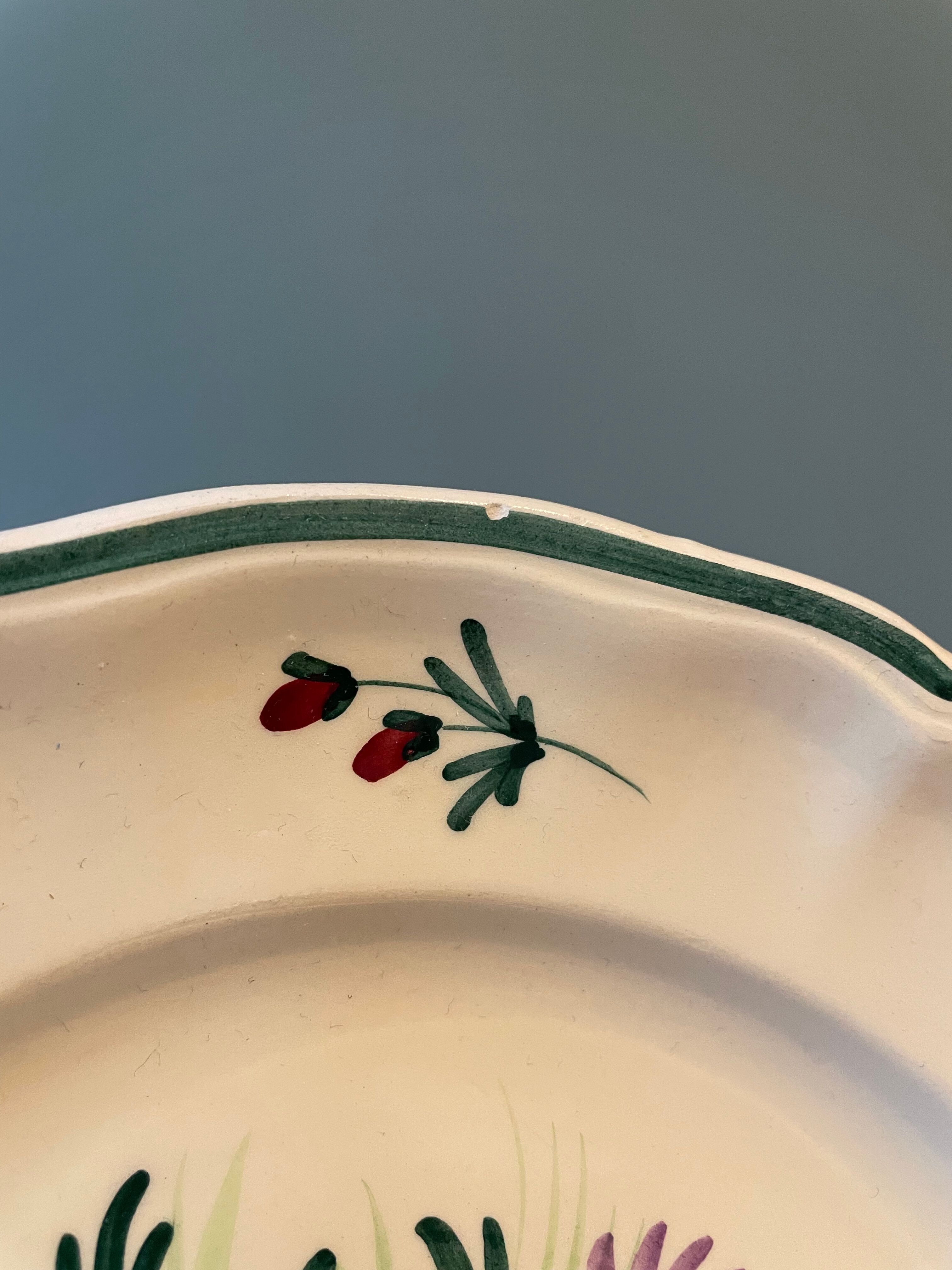 Set of 11 Saint Clément earthenware dessert plates France