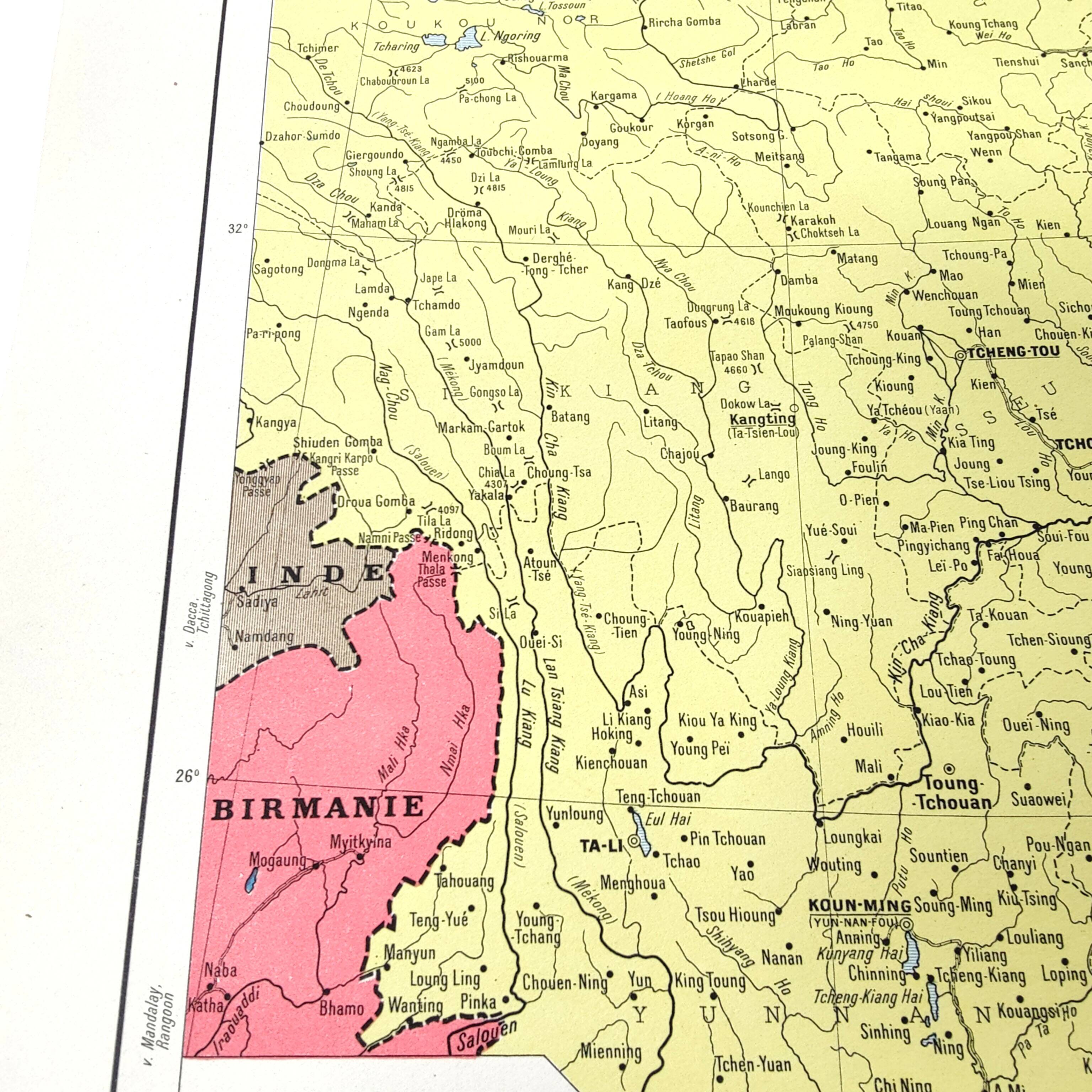 Vintage map Asia China Korea 43x43cm from 1950