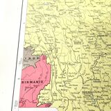 Vintage map Asia China Korea 43x43cm from 1950