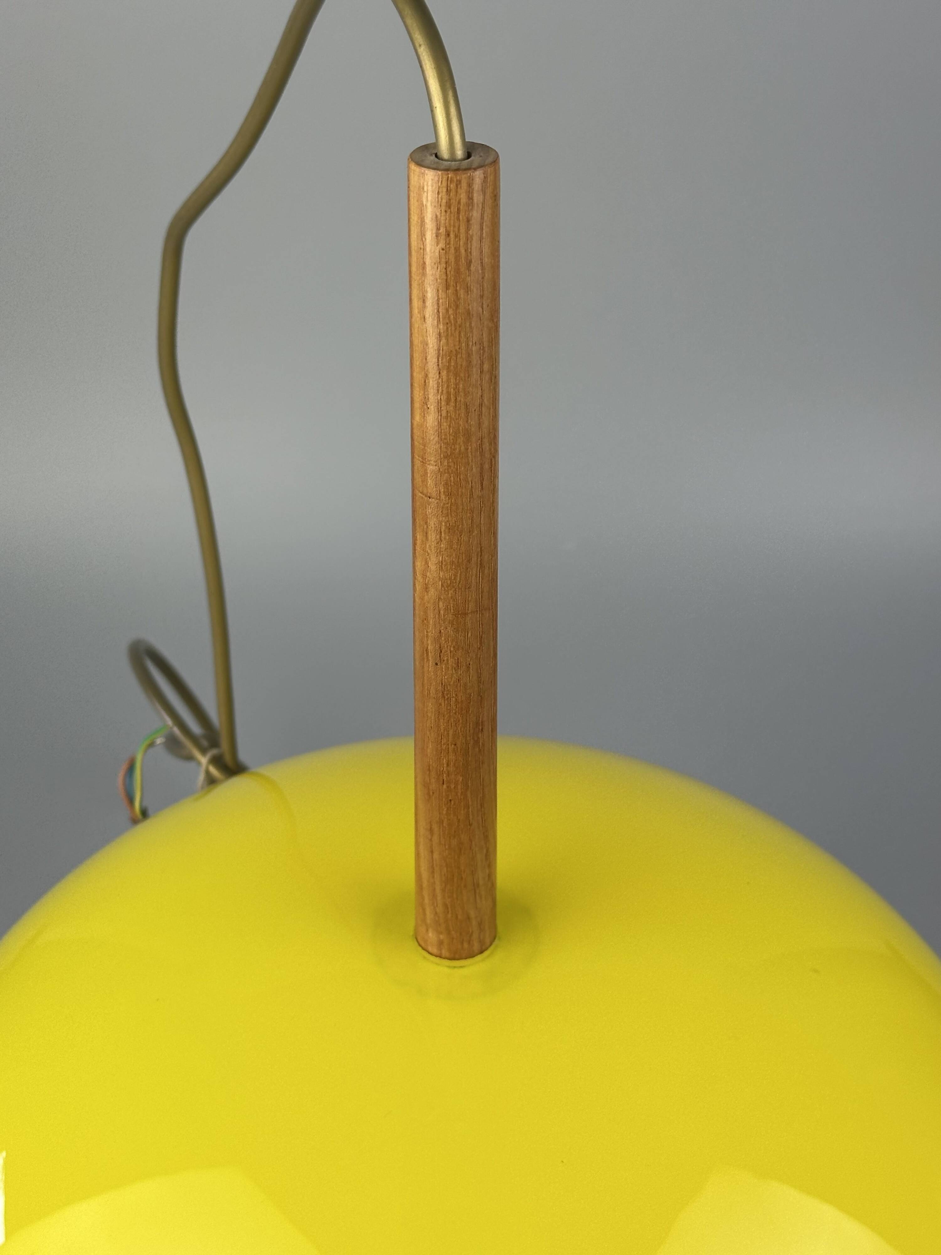 1960s/70s teak ceiling lamp by Uno & Östen Kristiansson for Luxus Sweden