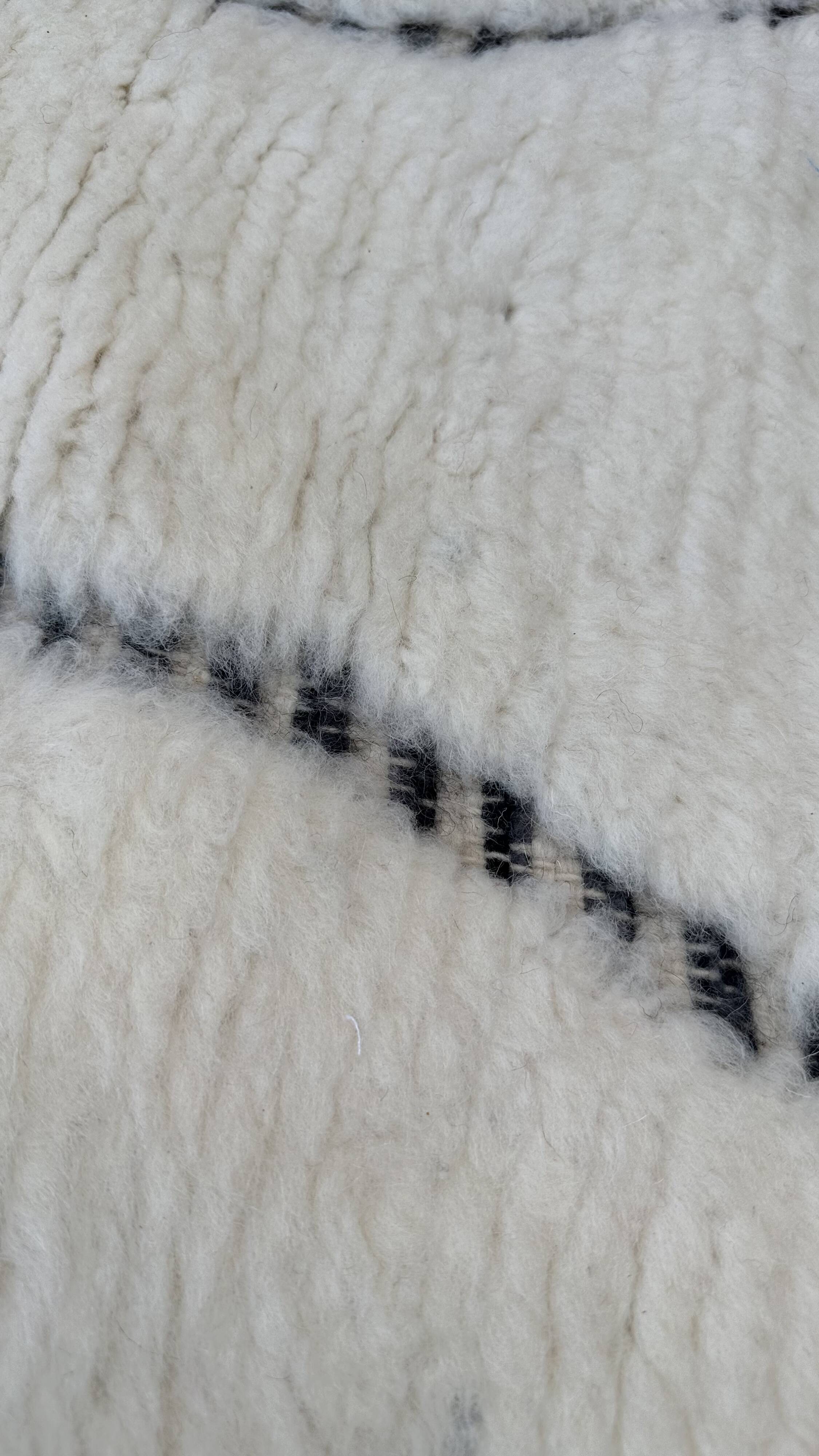 Tapis Berbère Beni Ourain blanc -  289 x 203 cm