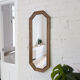 Miroir vintage octogonal bois massif nervuré entrée salle de bain chambre