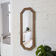 Miroir vintage octogonal bois massif nervuré entrée salle de bain chambre