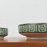 Set of 2 WGP ceramic bowls from West Germany, mid-century style, 1960s.