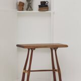 Contemporary handcrafted stool / end table in solid oak and ash wood
