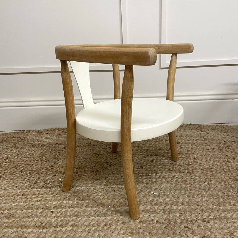 Fauteuil enfant type Baumann bois & blanc
