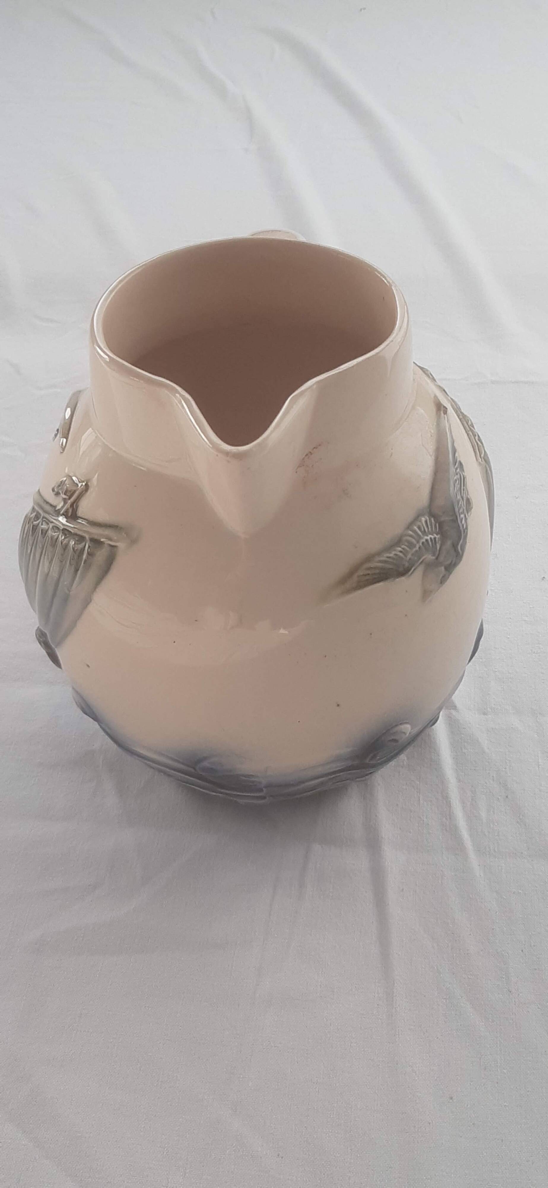 Old ceramic water pitcher slip Digoin France