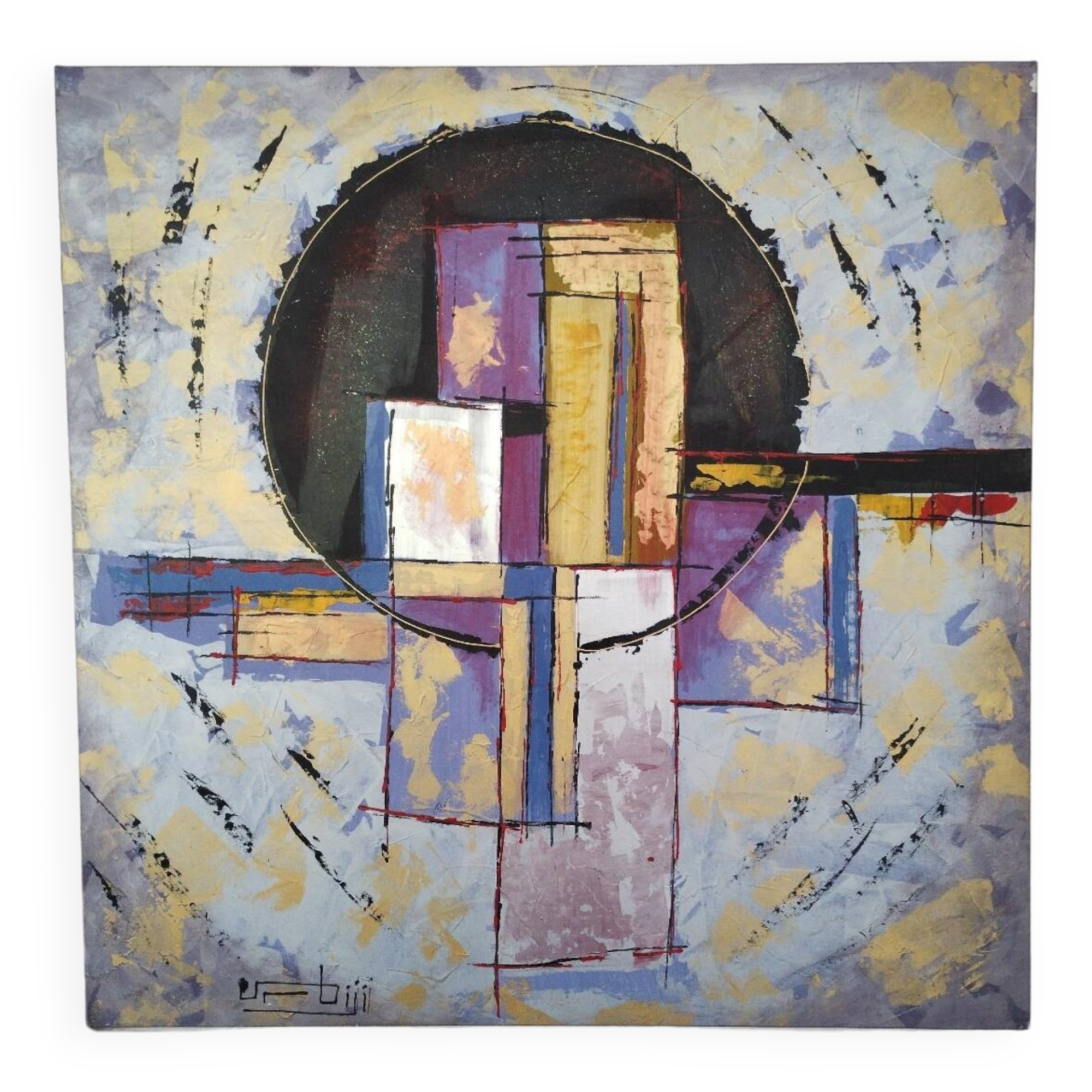 Tableau abstrait huile sur toile