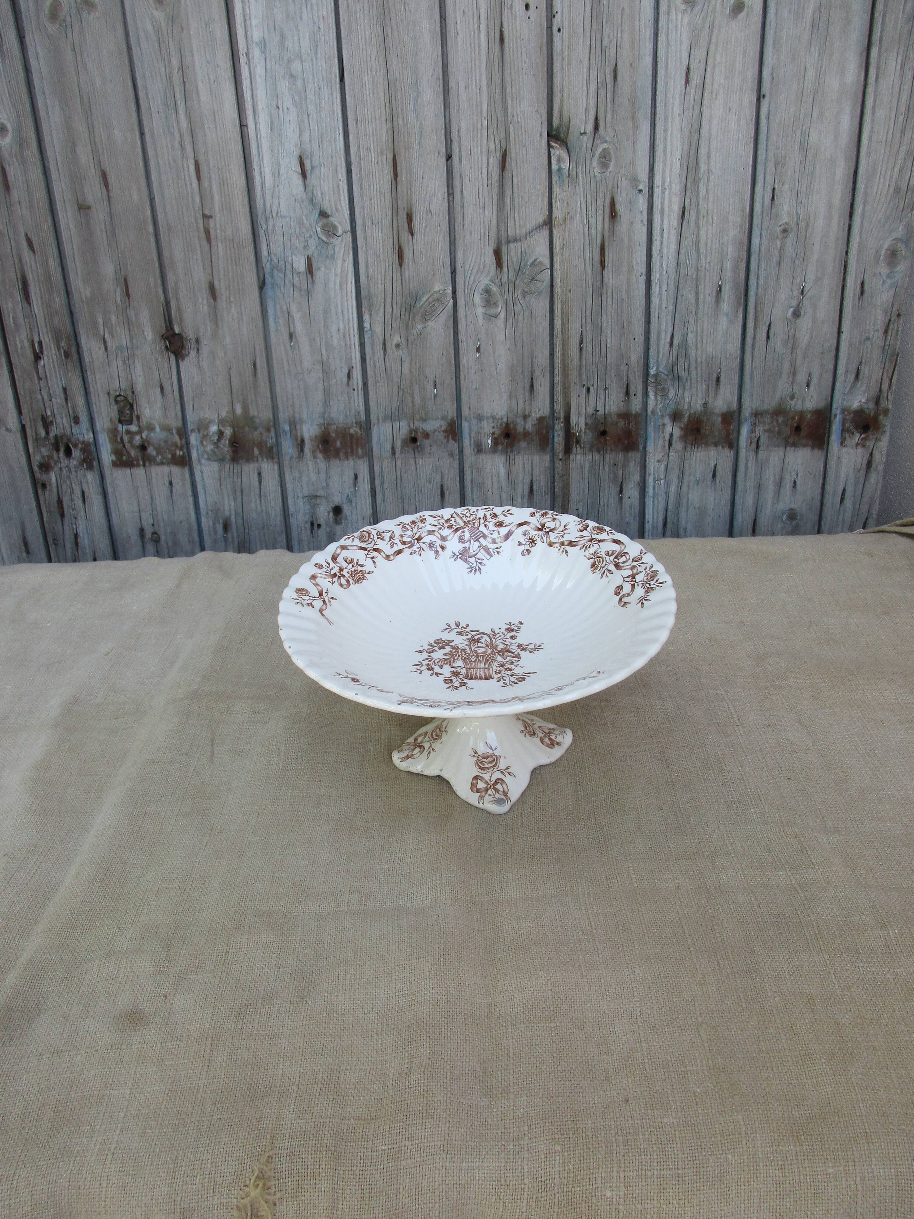 Compotier with floral decor brown longchamps