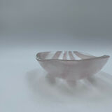 GLASS CUT MURANO VENICE FREE FORM STRIPES WHITE PINK 1960