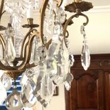 Bronze and crystal chandelier
