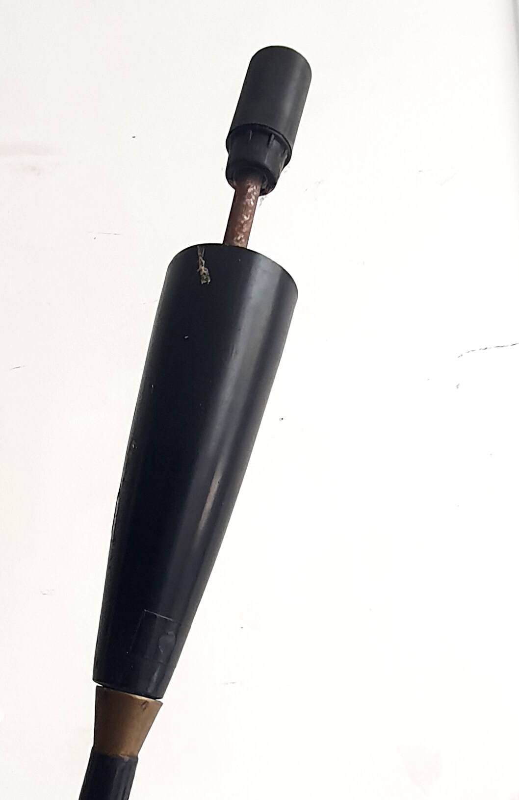 Vintage italian floor lamp from the 50s / 60s black lacquered metal and marble