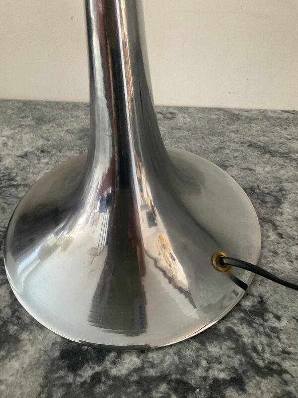 Lampe EyeBall Space Age en métal chromé et pied tulipe