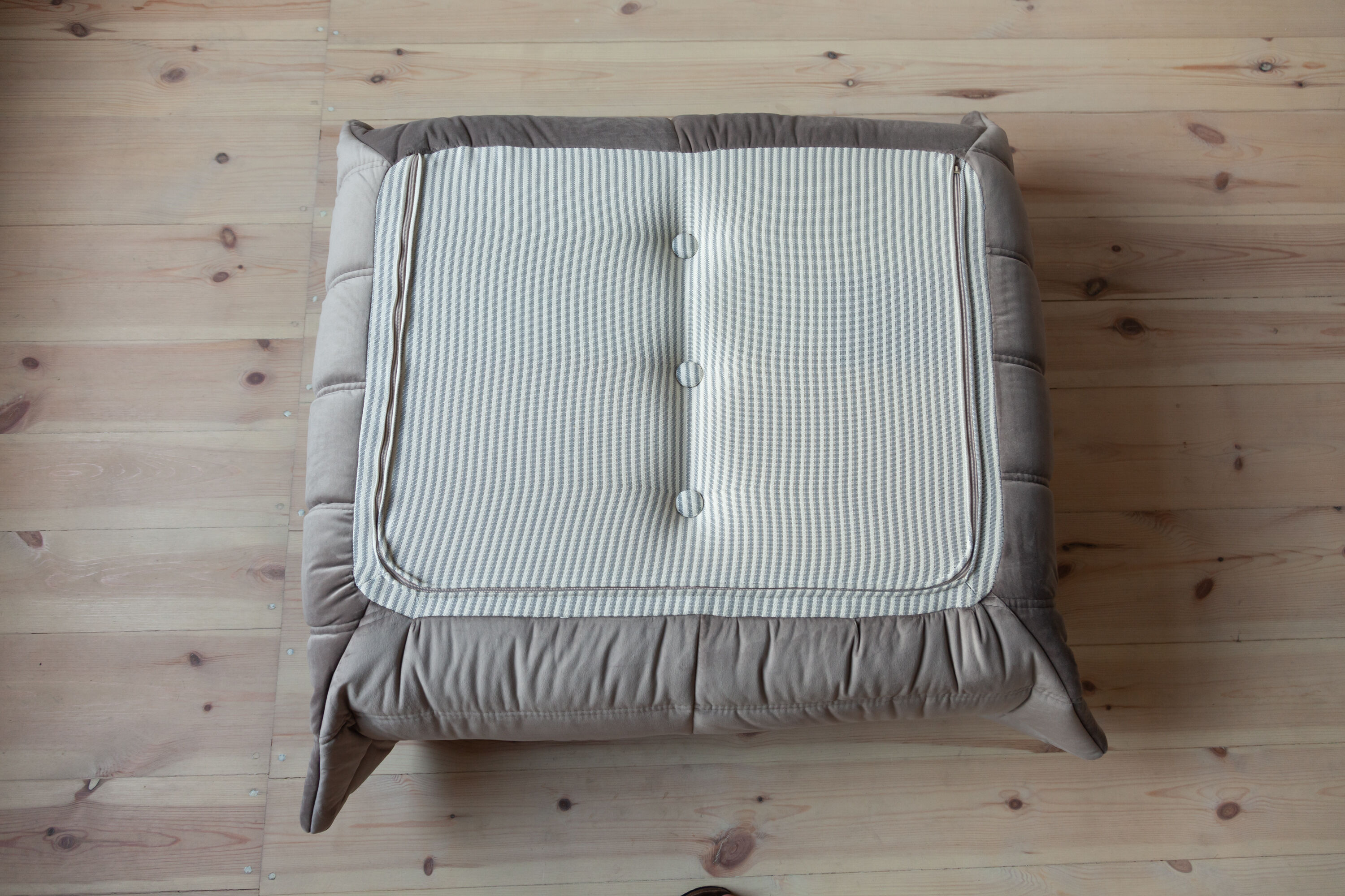 3-seater sofa, armchair and ottoman Togo velvet sofa designed by Michel Ducaroy 1973