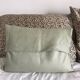 Paire de housses de coussin, velours ancien et lin verts