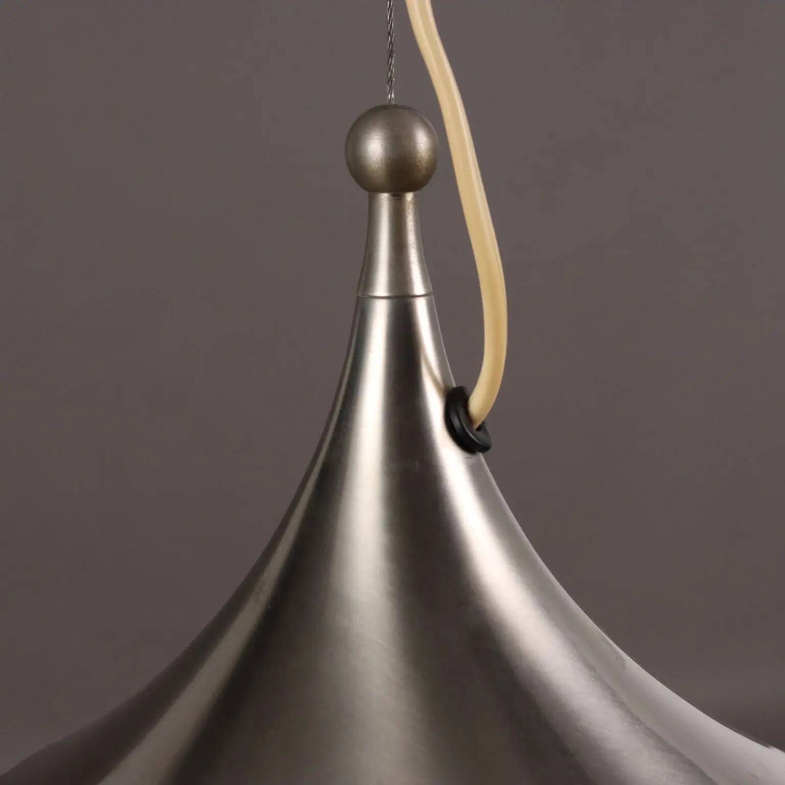 Vintage Stilnovo ceiling light in aluminium and plastic, 1960s.