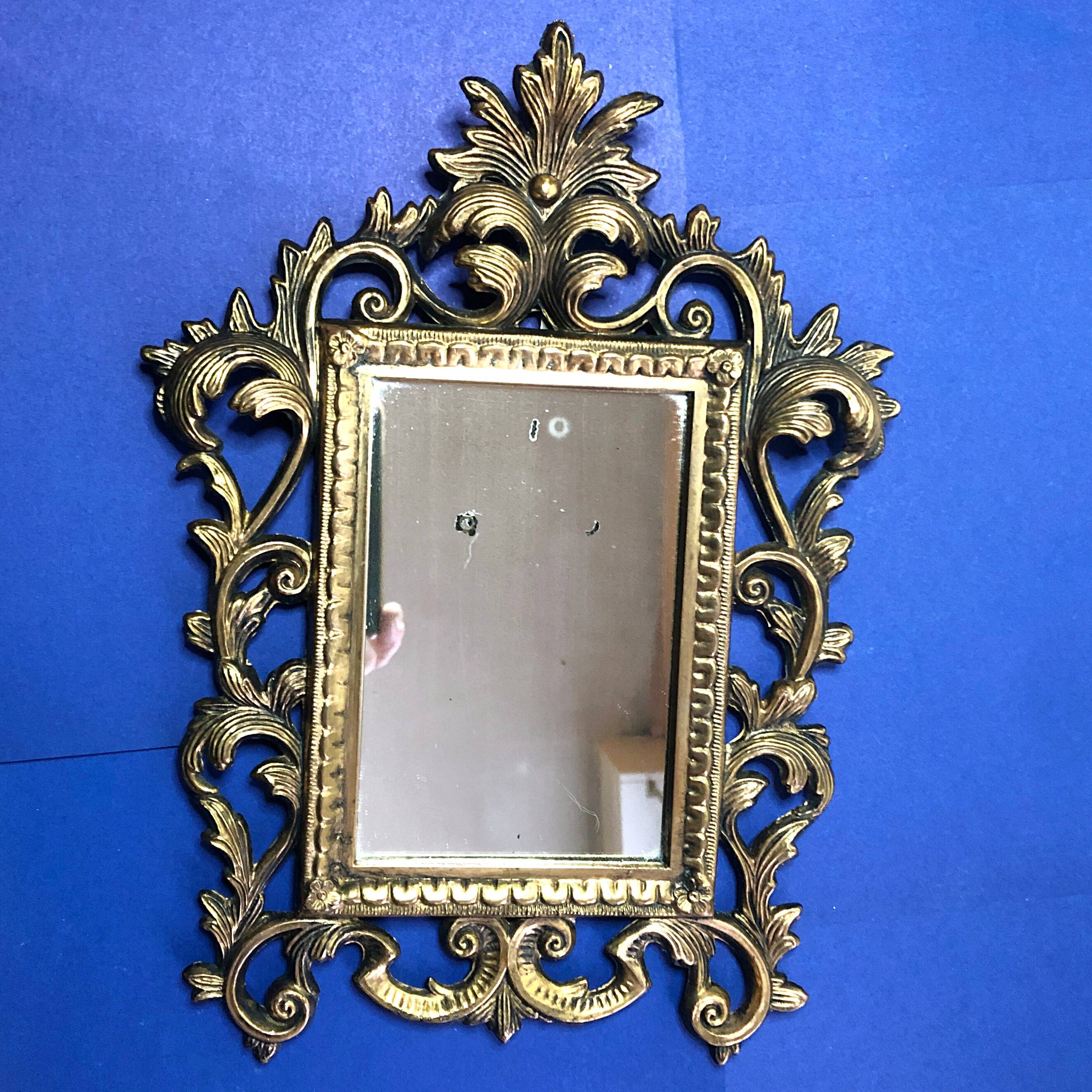Small Rococo Baroque style mirror by Roberta Wood vintage 50/60