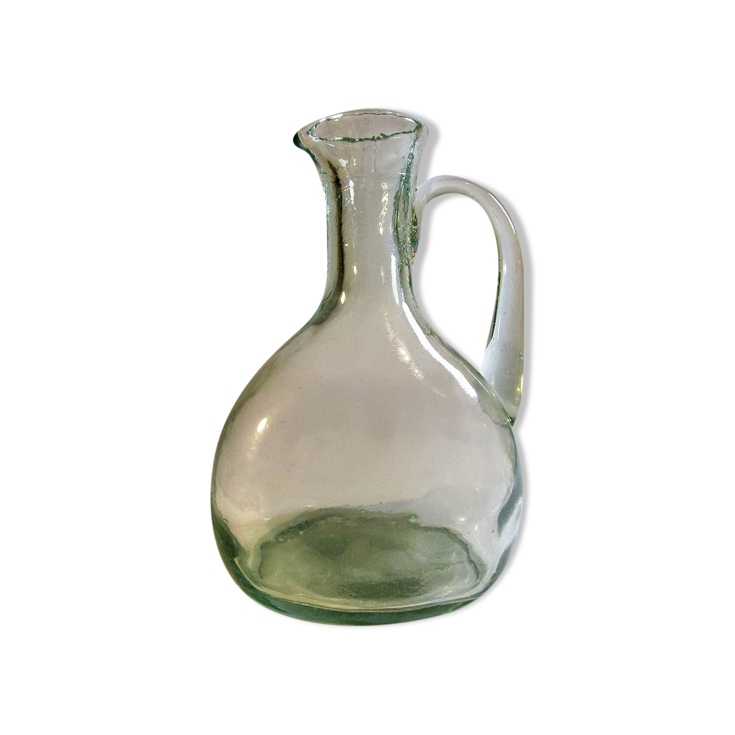 Thick glass pitcher