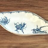 Large K&G Luneville Terre de Fer earthenware dish, Sepia blue country model