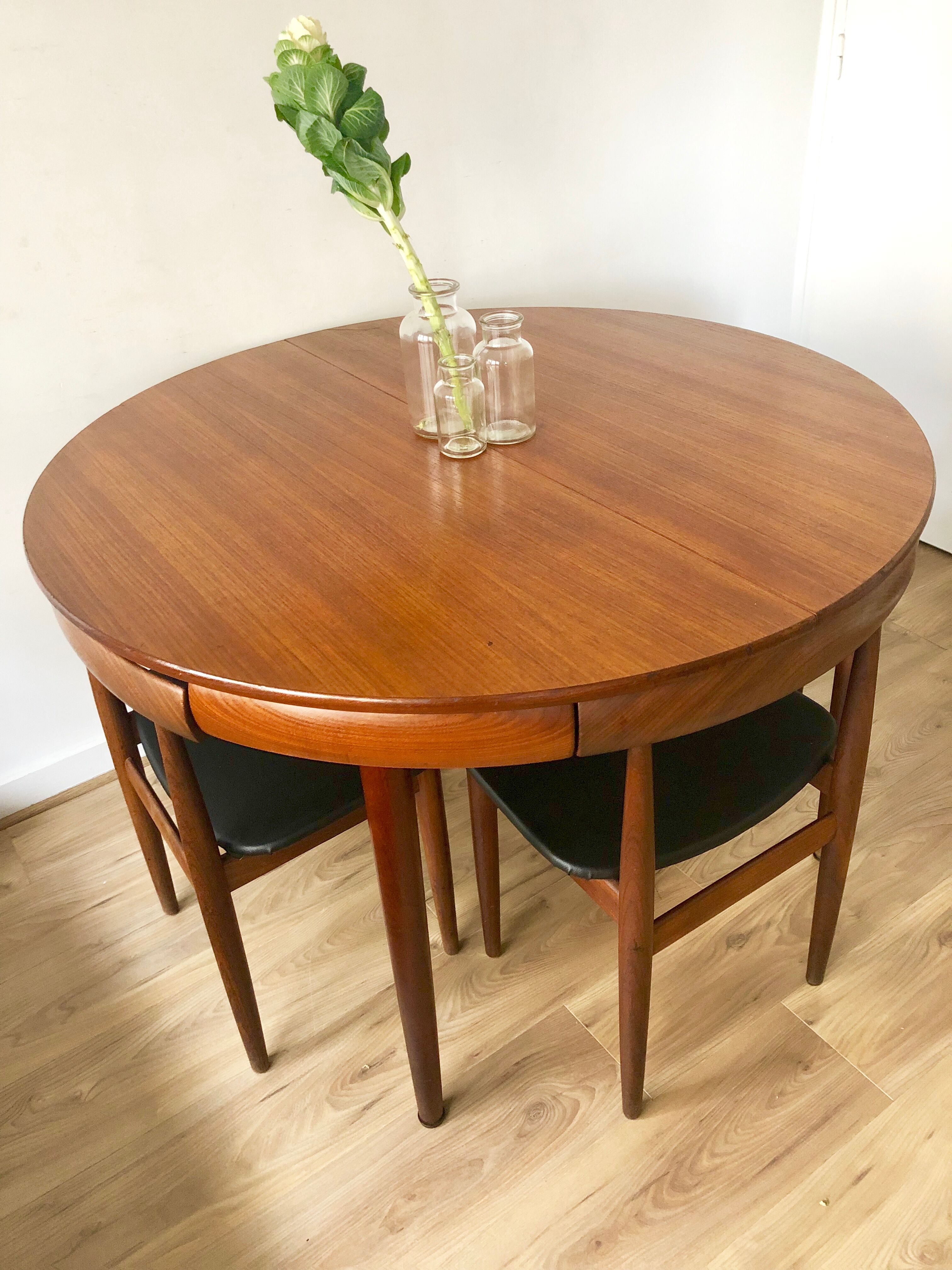 Set table and Chair Hans Olsen 1950 Scandinavian teak