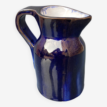 Old Cobalt Blue enamelled earthenware pitcher