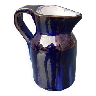 Old Cobalt Blue enamelled earthenware pitcher