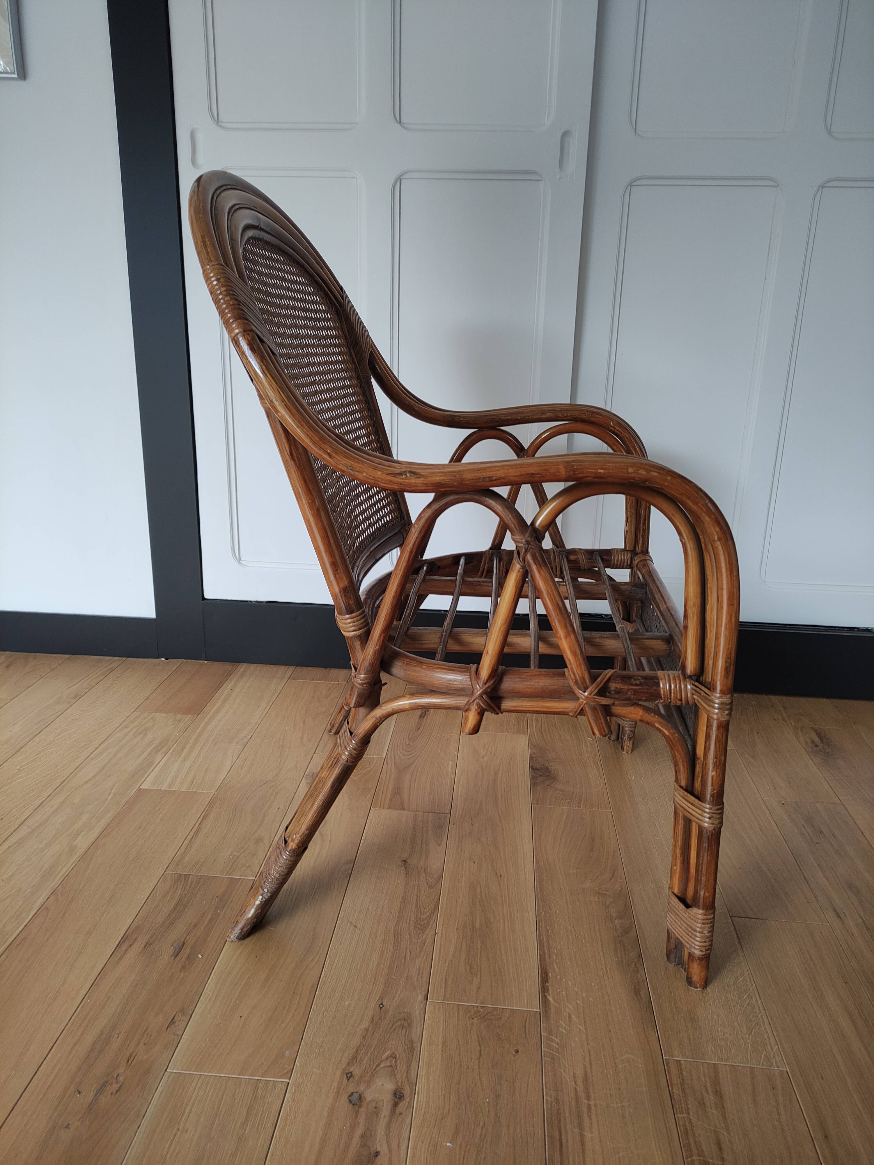 rattan cane armchair