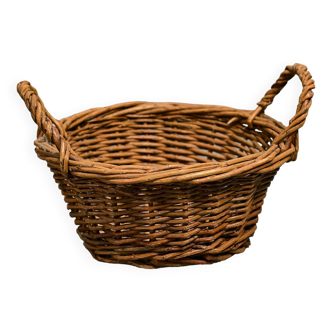 Panier de rangement vintage en osier