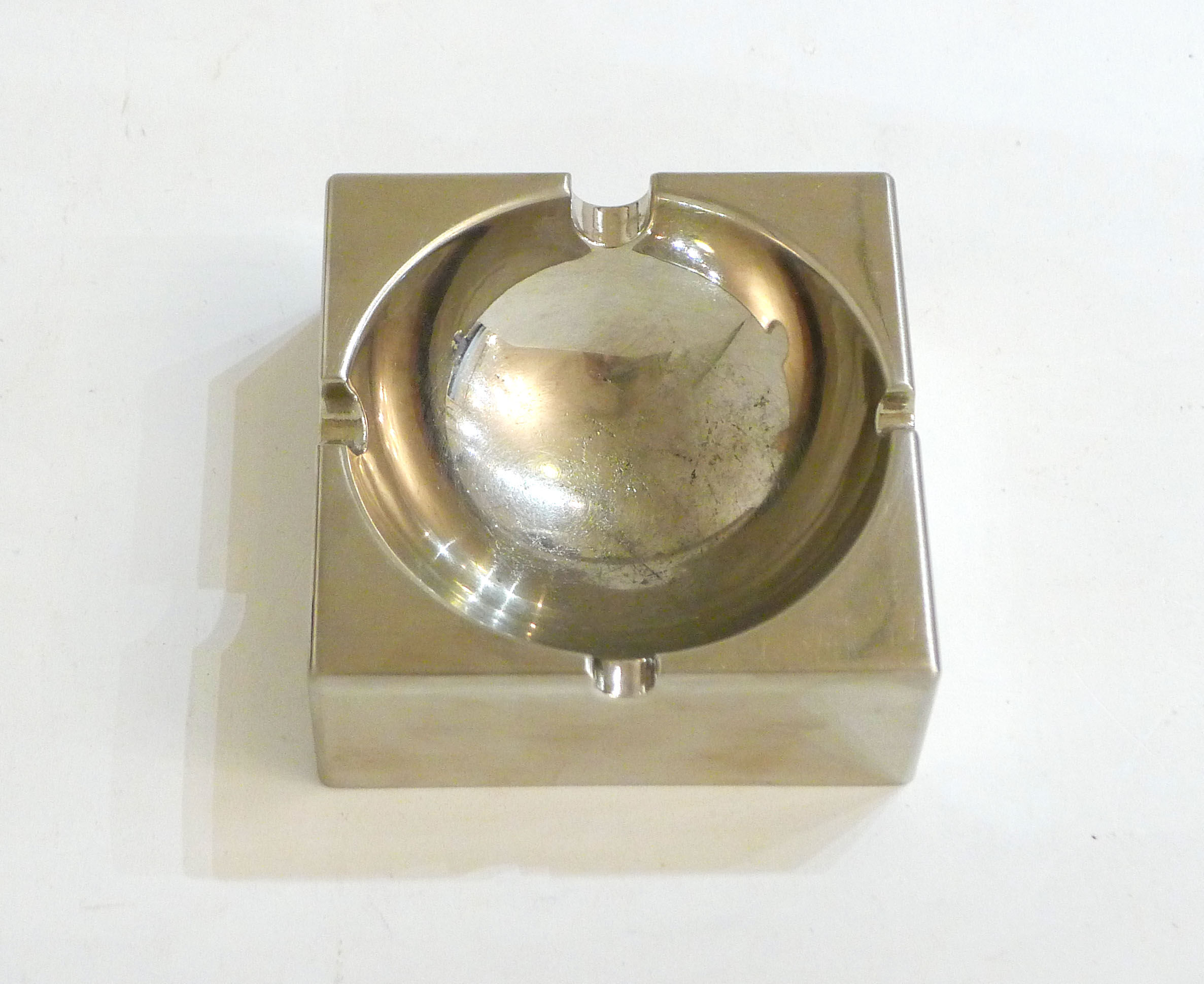 Modernist chrome metal ashtray
