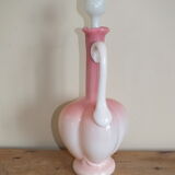 Pink and white opaline ewer