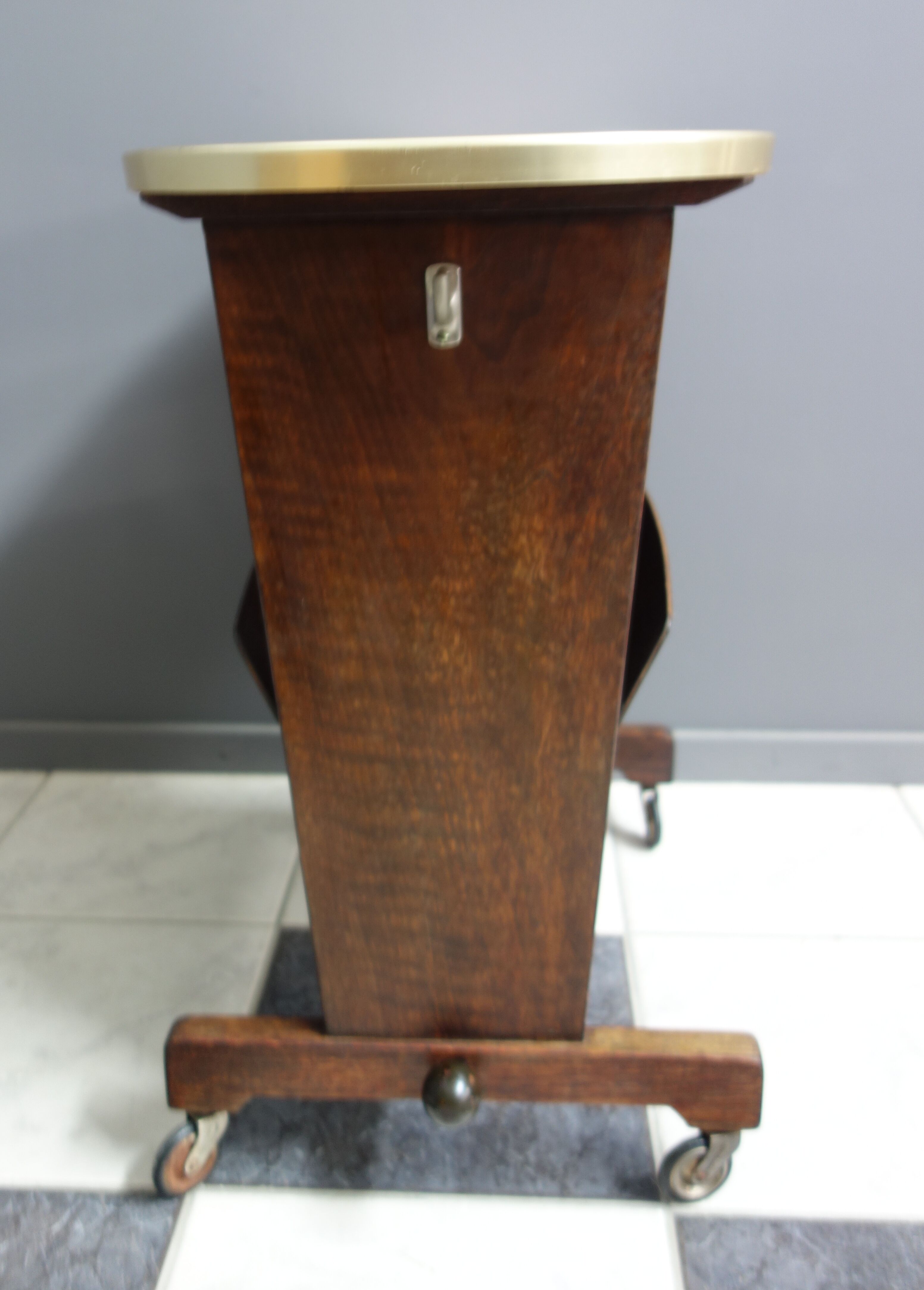 Pink formica magazine table 1950s