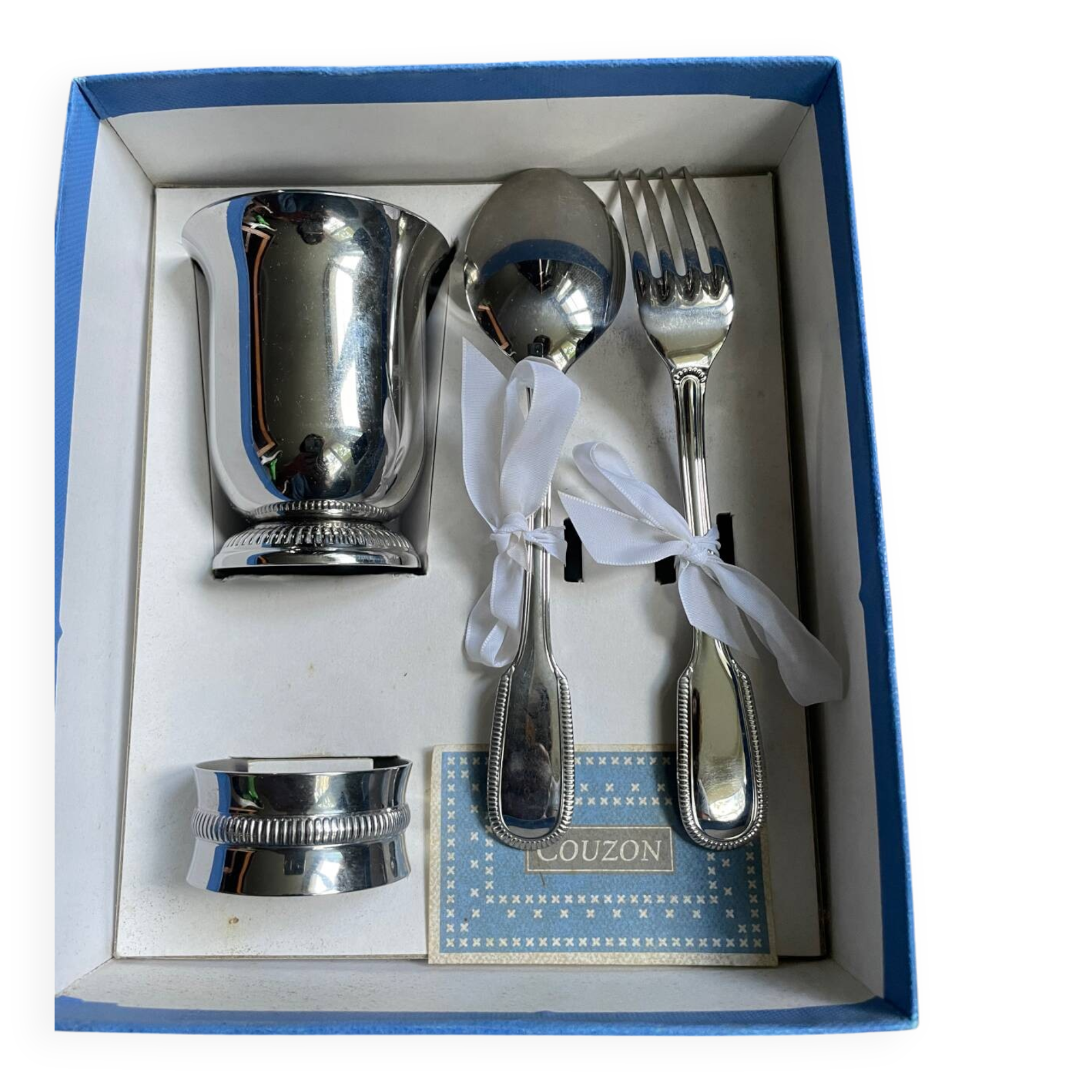 silver-plated baptism box Couzon