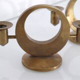 Pair of brass candlesticks by Arthur Pe for Kolback