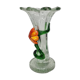 Vase en verre vintage avec fleurs, années 1960/70