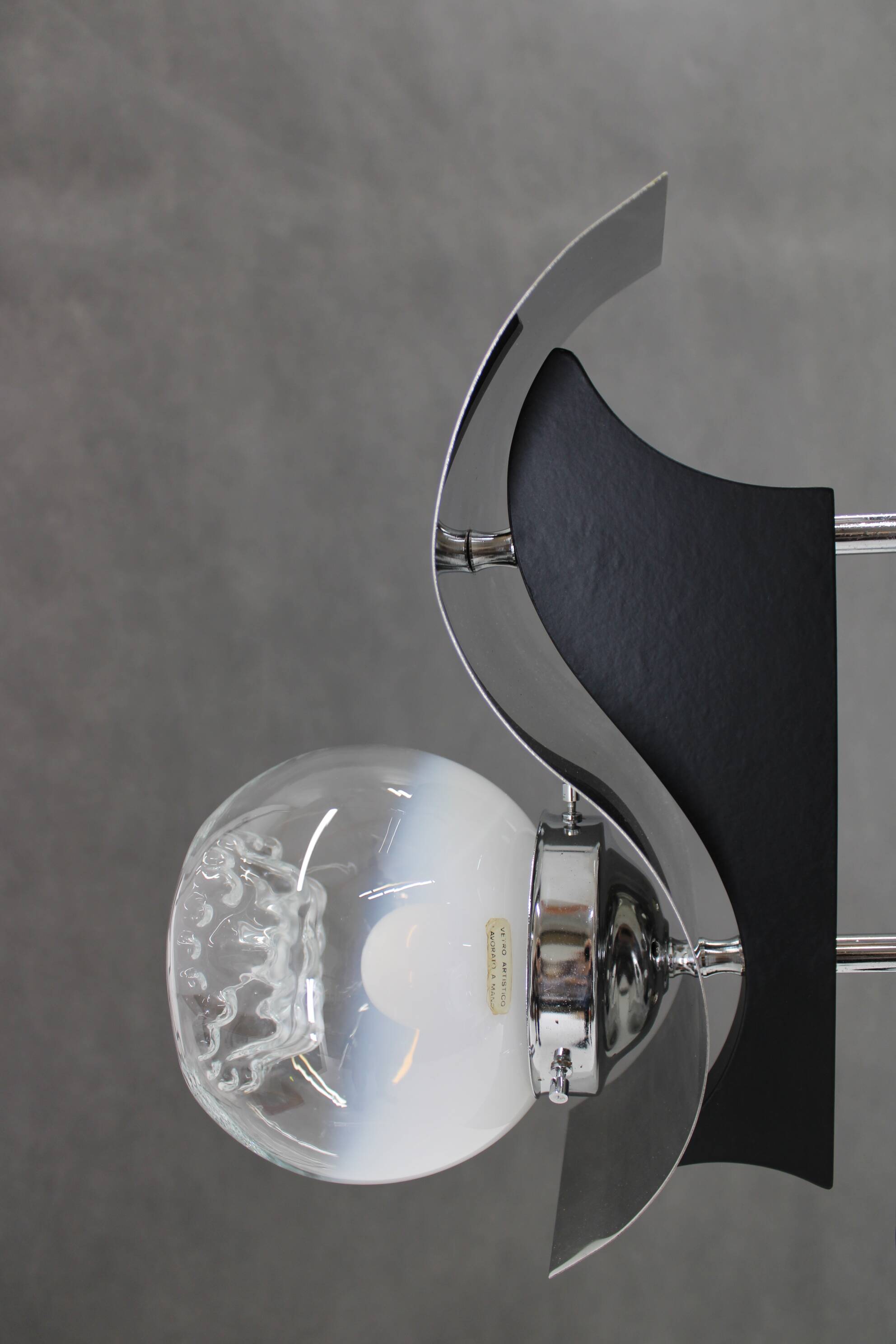 1970s Italian Chrome Plated Chandelier