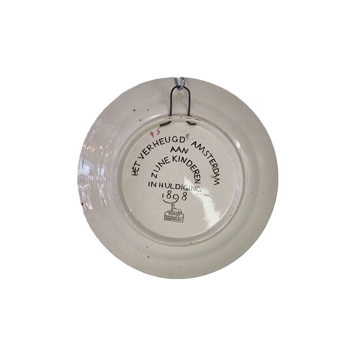 Dutch Inauguration ceramic Plate Of Wilhelmina from 1898