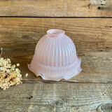 Suspension globe in pink opaline glass