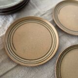 4 assiettes a dessert céramique atelier d'art sarreguemines, france 1970