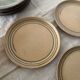 4 ceramic dessert plates, sarreguemines art workshop, france 1970