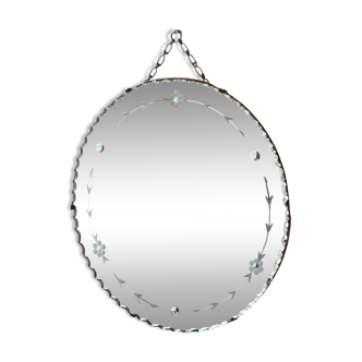 Patterned Beveled Mirror - Round - 3.4
