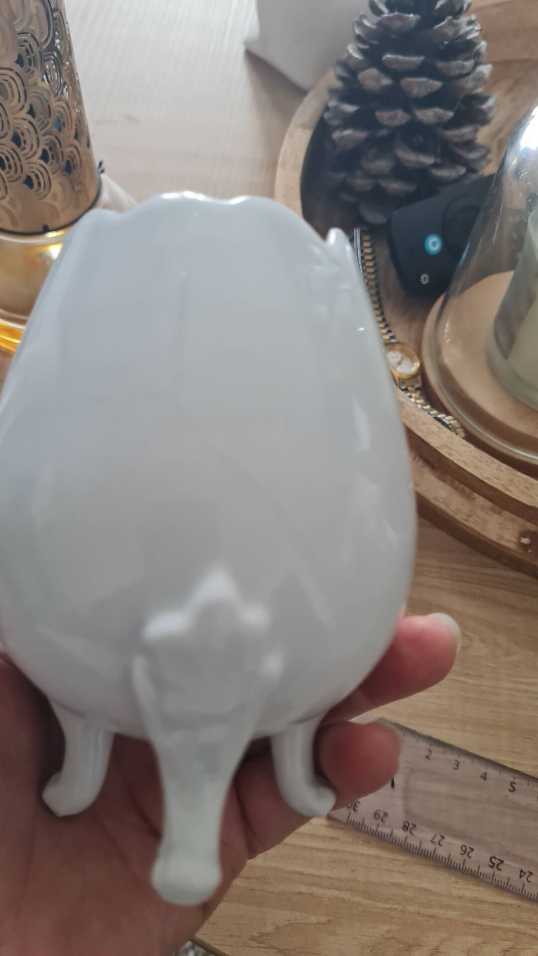 Limoges porcelain vase in the shape of an egg.