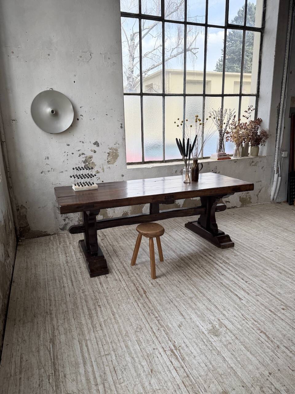 Table de monastère XXL en chêne, 19ème s.