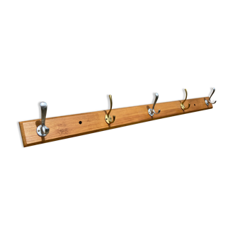 Wall coat rack in pine 1970