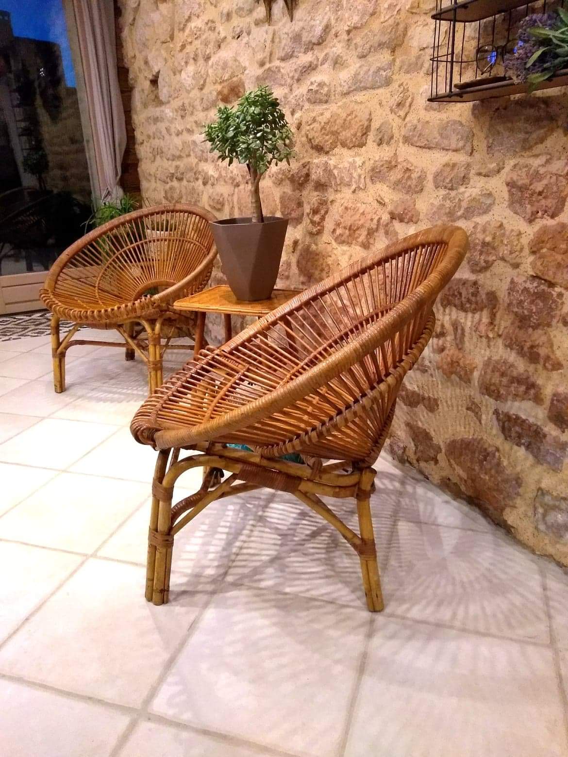 Pair of rattan chairs