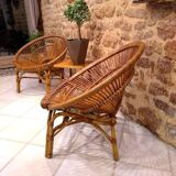 Pair of rattan chairs