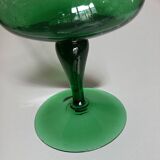 XXL Medici vase in bubbled glass from Empoli, Italian work 1960